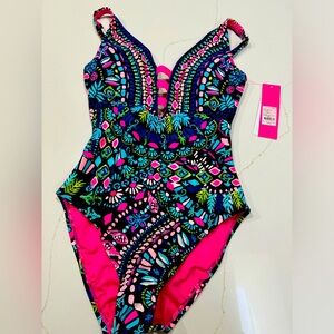 Lilly Pulitzer Ink Navy One piece swimsuit